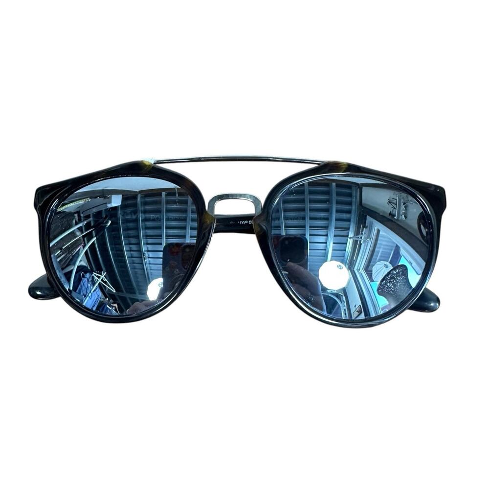 Revo Kingston Tortoise Mirrored Polarized Lens Aviator Sunglasses With Case